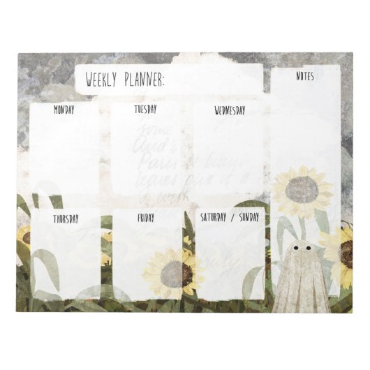 Zonnebloem Ghost Planner Notitieblok (Voorkant)