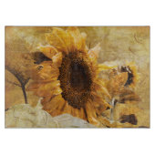 Zonnebloem Giant Yellow  Rustic Art Textuur Snijplank (Voorkant)