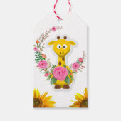 Zonnebloem Gift Labels Bloemen Giraffe Cadeaulabel (Voorkant)