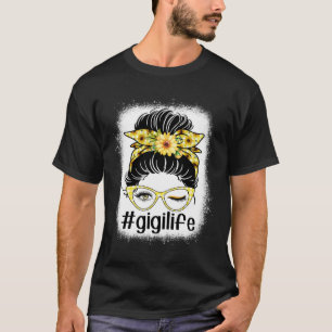 Zonnebloem Gigi Leven Messy Bun Bleaches Moeders D T-shirt