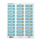 Zonnebloem Gingham met naam Etiket (Full Sheet)