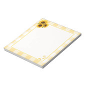 Zonnebloem Gingham Notitieblok (Linkerzijde)