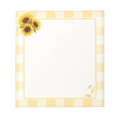Zonnebloem Gingham Notitieblok (Voorkant)