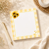 Zonnebloem Gingham Notitieblok