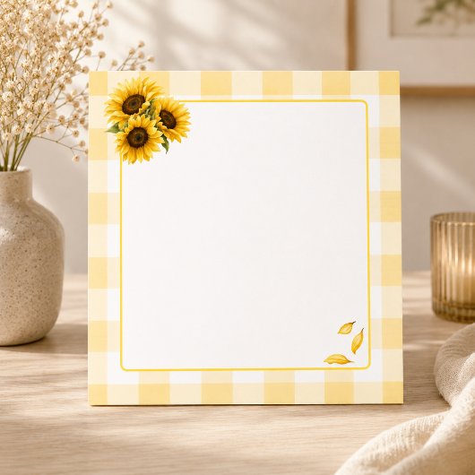 Zonnebloem Gingham Notitieblok