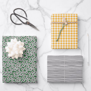 Zonnebloem Gingham Wrapping Paper Set