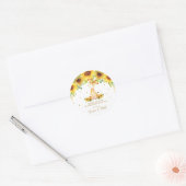 Zonnebloem Giraffe Dank u gouden glitter Ronde Sticker (Envelop)