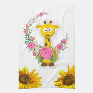 Zonnebloem Giraffe Floral Kitchen Towel Theedoek