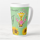 Zonnebloem Giraffe Latte Mok (Rechterhoek)