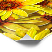 Zonnebloem Glanzende Poster (Hoek)
