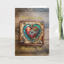 Zonnebloem Glas-in-lood Hart Steampunk Serie