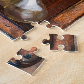 Zonnebloem Glas-in-Lood Hart Steampunk Serie Legpuzzel (Zijkant)