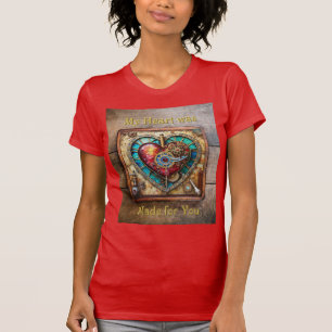 Zonnebloem Glas-in-lood Hart Steampunk Serie T-shirt