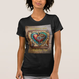 Zonnebloem Glas-in-lood Hart Steampunk Serie T-shirt