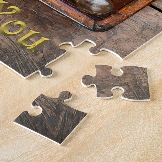 Zonnebloem Glas in lood Hart Steampunk Series Legpuzzel (Zijkant)