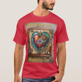 Zonnebloem Glas in lood Hart Steampunk Series T-shirt (Voorkant)