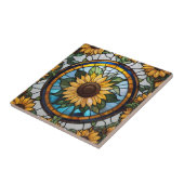 Zonnebloem Glas in lood Zonnebloem Tegeltje (Zijkant)