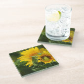 Zonnebloem - Glas Onderzetter (Schuin)