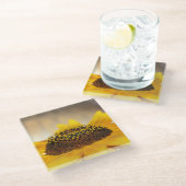 Zonnebloem Glazen Onderzetter (Schuin)