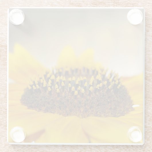 Zonnebloem Glazen Onderzetter (Achterkant)