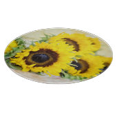 Zonnebloem glazen snijplank (Hoek)