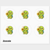 Zonnebloem Glimlach Ronde Sticker (Vel)