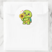 Zonnebloem Glimlach Ronde Sticker (Tas)