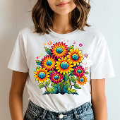 Zonnebloem glimlach t-shirt