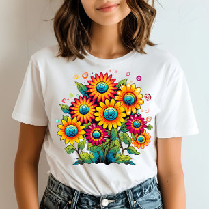 Zonnebloem glimlach t-shirt