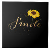 Zonnebloem Glimlach Tegeltje (Voorkant)