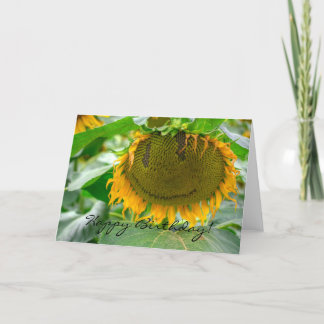 Zonnebloem glimlachen kaart