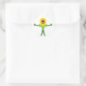Zonnebloem glimlachen ronde sticker (Tas)