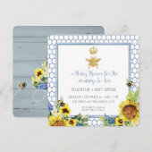 Zonnebloem Glitter Baby Kaart (Voorkant / Achterkant)