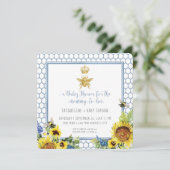 Zonnebloem Glitter Baby Kaart (Staand voorkant)