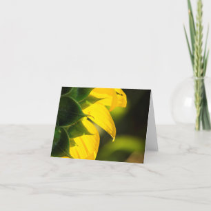 Zonnebloem gloeiende gevouwen dank u kaart