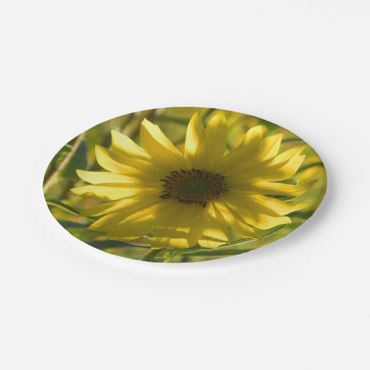 Zonnebloem Glow Paper Borden Papieren Bordje (Gekanteld)
