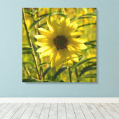 Zonnebloem Glow Wrapped Canvas Afdrukken 24x24 (Insitu (Houten vloer))