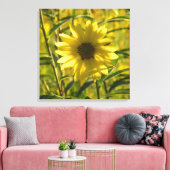 Zonnebloem Glow Wrapped Canvas Afdrukken 24x24 (Insitu (Woonkamer))