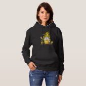 Zonnebloem Gnome met Gele Bee Hoodie (Voorkant volledig)