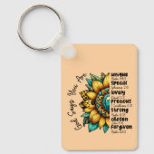 Zonnebloem God zegt dat je bent Sleutelhanger (Voorkant)