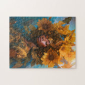 Zonnebloem Godin Fantasy Art Legpuzzel (Horizontaal)