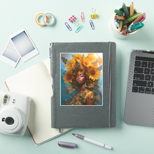 Zonnebloem Godin Fantasy Art Sticker (iPad Cover)