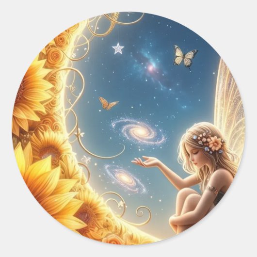 Zonnebloem Godin Sticker (Voorkant)