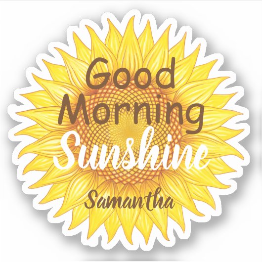 Zonnebloem Goedemorgen Zonneschijn Kleurrijk Sticker (Voorkant)