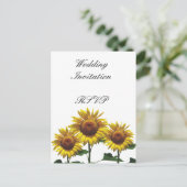 Zonnebloem Goedkope Trouwpakketten Sets Kits Uitnodiging Briefkaart (Staand voorkant)