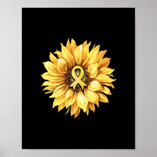 Zonnebloem Gold Ribbon Childhood Cancer Awareness Poster (Voorkant)