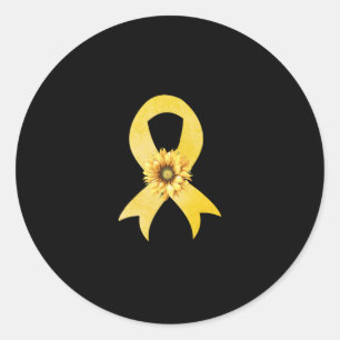 Zonnebloem Gold Ribbon Childhood Cancer Awareness Ronde Sticker