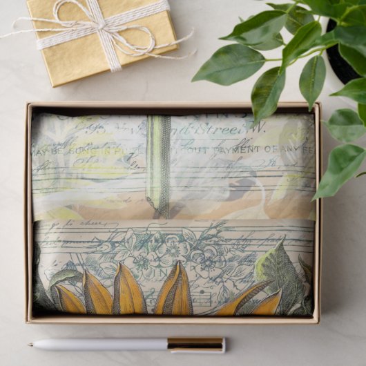 Zonnebloem Golden Summer Ephemera ontkoppeling Tissuepapier (Geschenk)