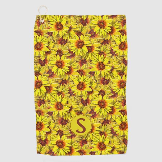 Zonnebloem Golfhanddoek (Voorkant)