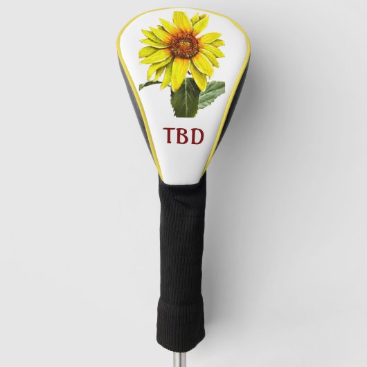Zonnebloem Golfhoofdhoes Golfheadcover (Voorkant)